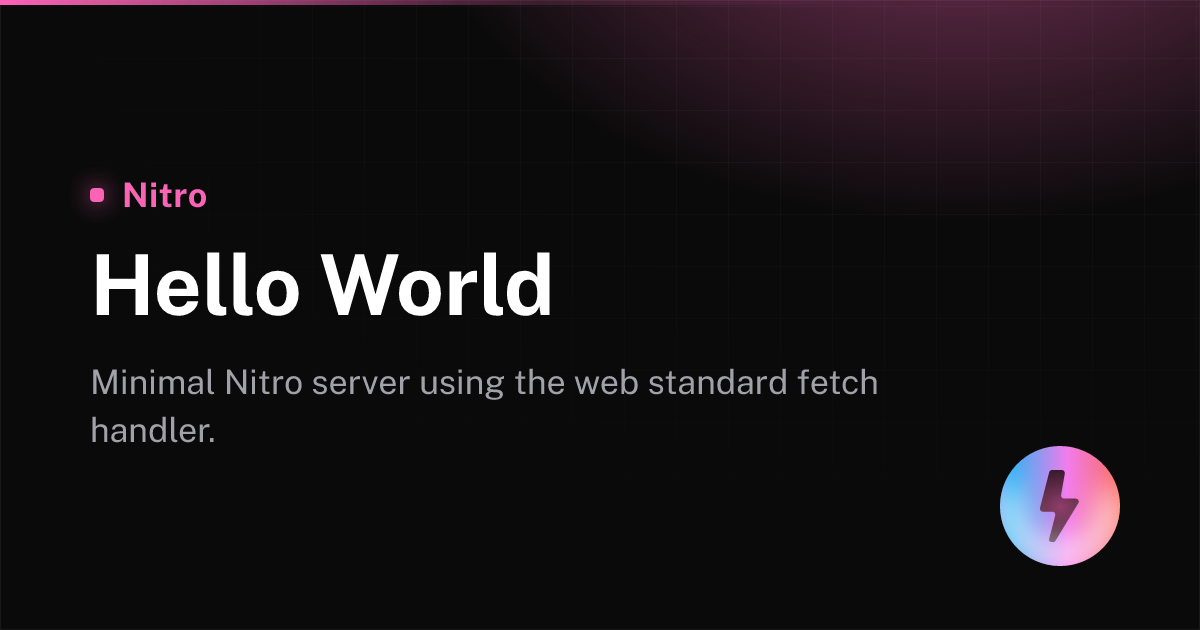 Hello World - Nitro