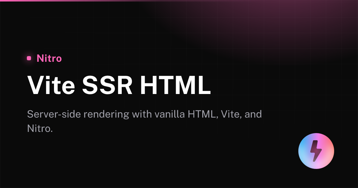 Vite SSR HTML - Nitro