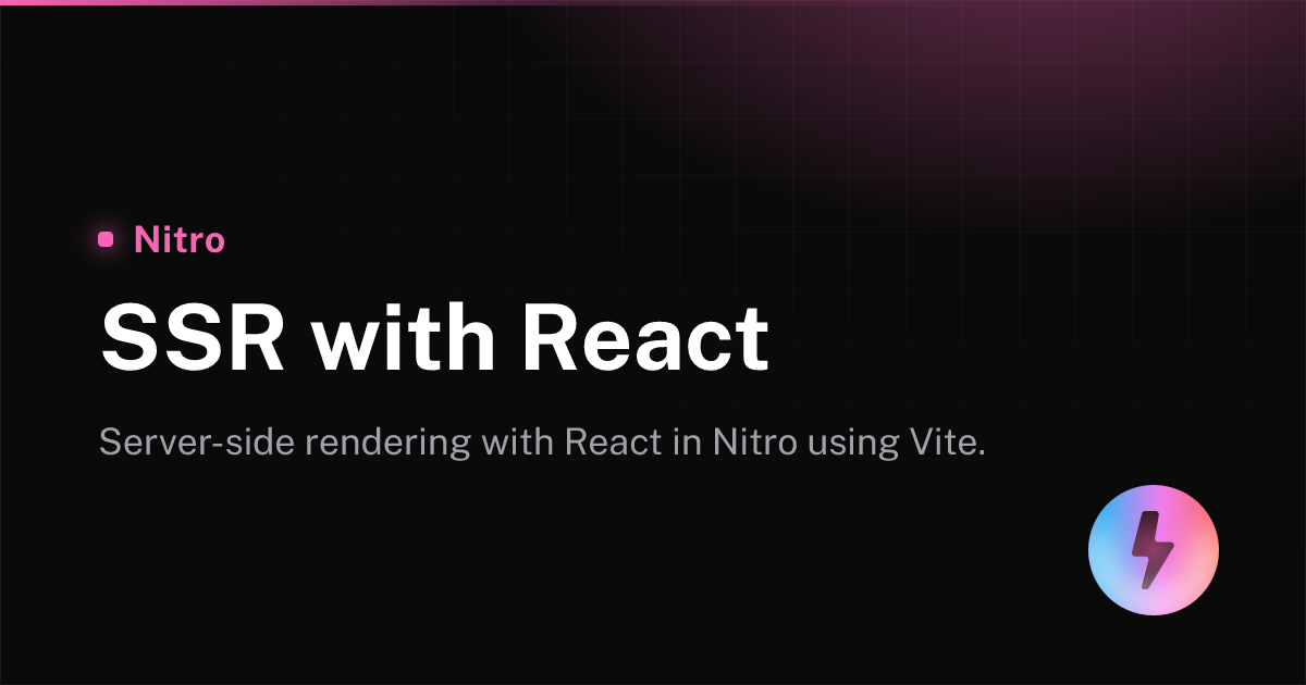 SSR with React - Nitro